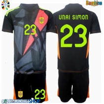 Maglie da calcio Spagna Unai Simon #23 Portiere Seconda Maglia Bambino Europei 2024 Manica Corta (+ Pantaloni corti)